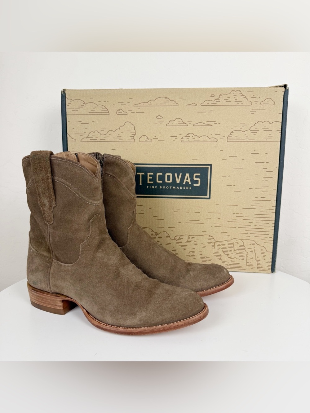 Tecovas "The Roy" Leather boots in Granite Suede